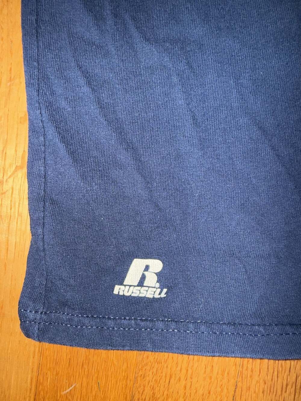 Vintage 90s Russell Athletic Navy Cotton Gym Shorts XL USA Core